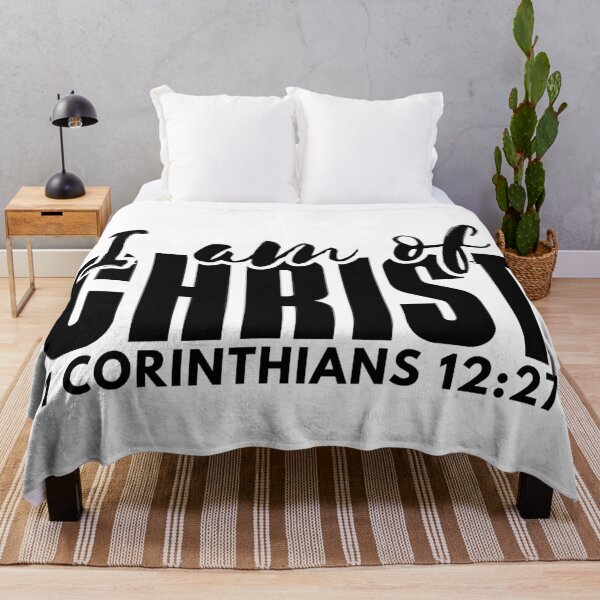 Item preview, I Am of Christ – 1 Corinthians 12:27 Black Typography Christian Design designed and sold by MoriaStore.