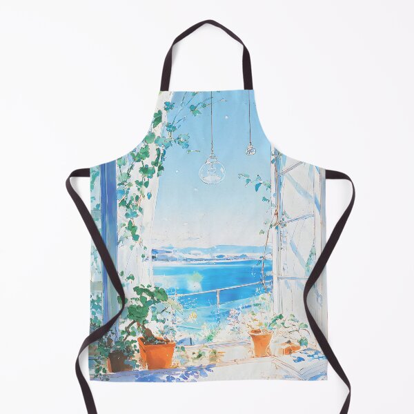 Item preview, Ocean Breeze | Healing Seaside Window View Illustration designed and sold by FlowNestStudio.