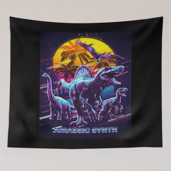 Item preview, Jurassic Synth Dinosaur Retro Art designed and sold by Bensoncreatives.