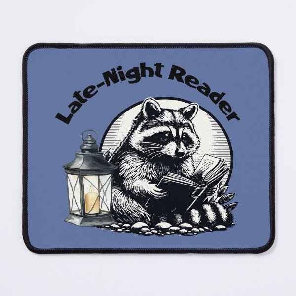 Item preview, Late Night Reader Raccoon Funny Bookworm designed and sold by Sachie's Studio.