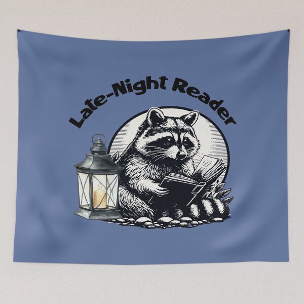 Item preview, Late Night Reader Raccoon Funny Bookworm designed and sold by Sachie's Studio.