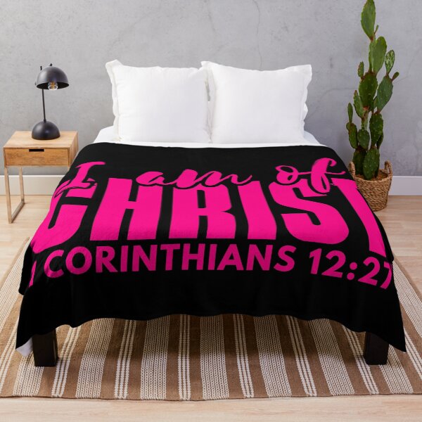 Item preview, I Am of Christ – 1 Corinthians 12:27 Pink Typography Christian Design designed and sold by MoriaStore.