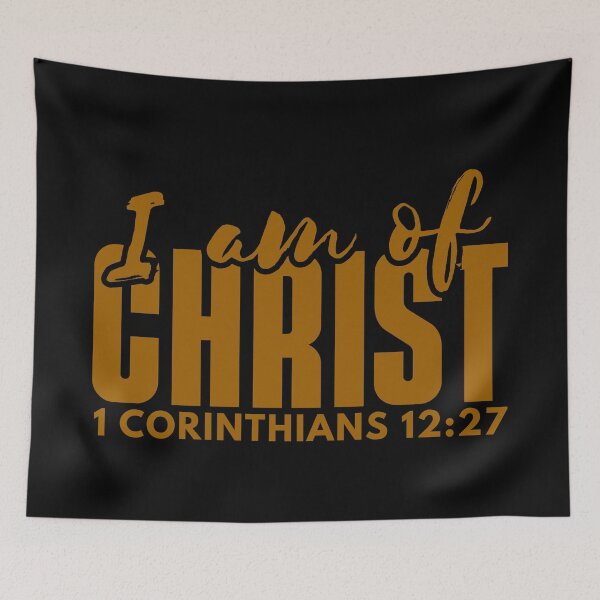 Item preview, I Am of Christ – 1 Corinthians 12:27 Green Typography Christian Design designed and sold by MoriaStore.