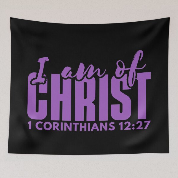 Item preview, I Am of Christ – 1 Corinthians 12:27 Purple Typography Christian Design designed and sold by MoriaStore.