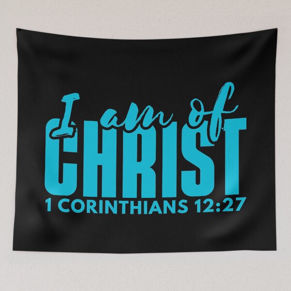 Item preview, I Am of Christ – 1 Corinthians 12:27 Sky Blue Typography Christian Design designed and sold by MoriaStore.