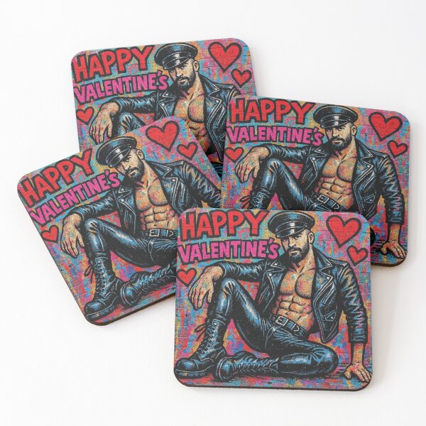 Item preview, Gay Leather Love Valentine's Day Graffiti Street Art Gay Pride Graphic Design designed and sold by ItsAKinkThing.