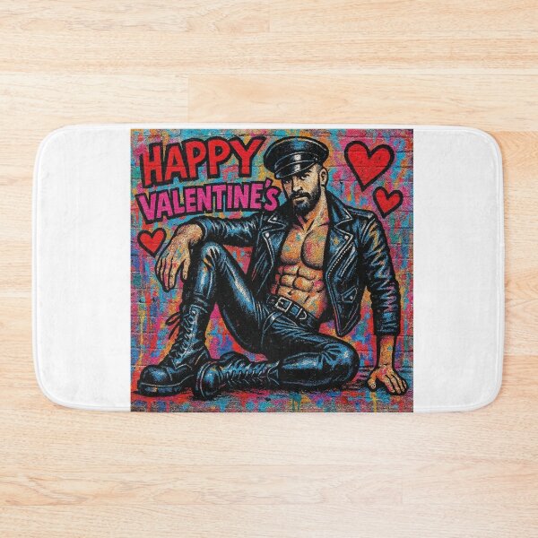 Item preview, Gay Leather Love Valentine's Day Graffiti Street Art Gay Pride Graphic Design designed and sold by ItsAKinkThing.