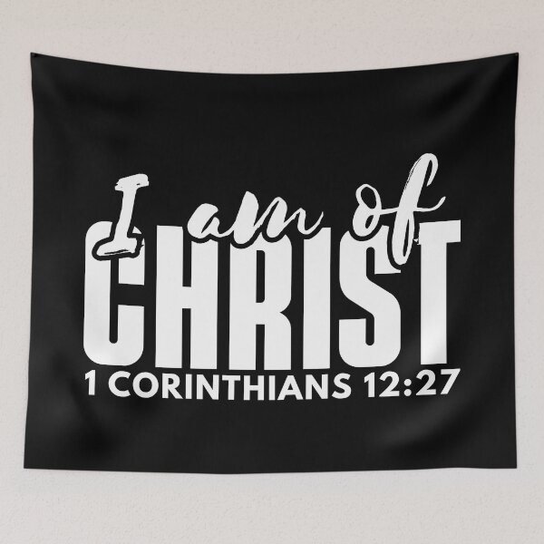 Item preview, I Am of Christ – 1 Corinthians 12:27 White Typography Christian Design designed and sold by MoriaStore.