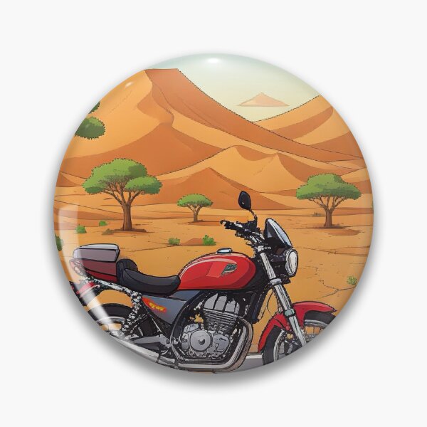 Item preview, Desert Ride with Classic Red Motorcycle designed and sold by Ahmer007.