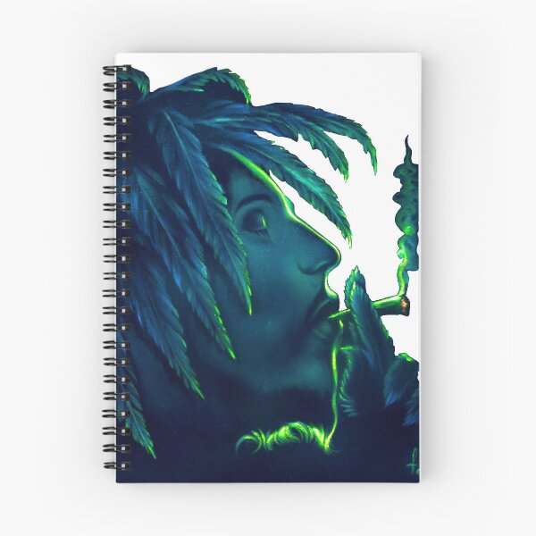 Item preview, Neon blue Bob Marley Portrait Smoking by E. Felix of velvetify.com designed and sold by velvetify.com.