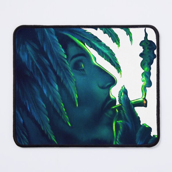 Item preview, Neon blue Bob Marley Portrait Smoking by E. Felix of velvetify.com designed and sold by velvetify.com.