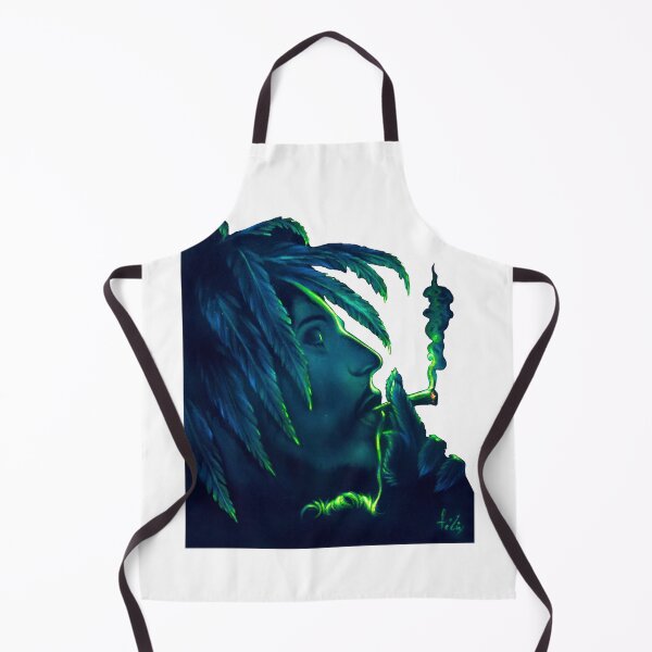 Item preview, Neon blue Bob Marley Portrait Smoking by E. Felix of velvetify.com designed and sold by velvetify.com.