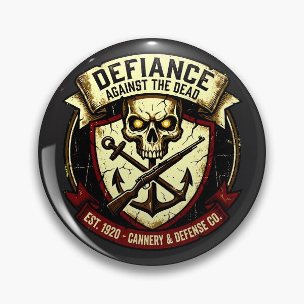 Item preview, Canning Factory Revenant Tactical Retro Woodblock Skull Emblem designed and sold by Thaivi Design.