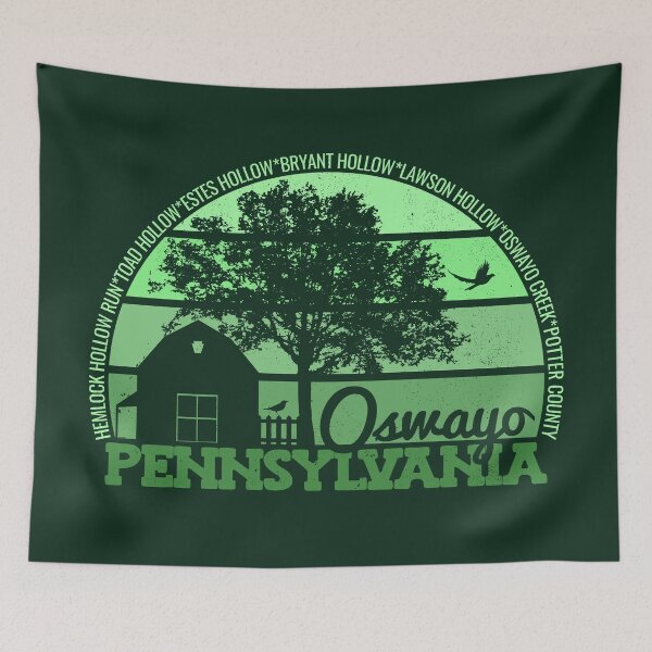 Item preview, Oswayo Pennsylvania Sunset Retro Vintage Local Pride Logo designed and sold by CRHPOD20.