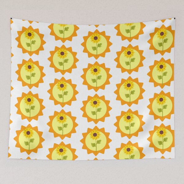 Item preview, Sun Flower Yellow Orange Stickers Prints Posters Wall Art Magnet Home Coffee Cup Decoration TShirt Stationary Notebook Magnet Hat Kitchen Work School Office Redbubble Shop designed and sold by Saritas Boutique Shop.