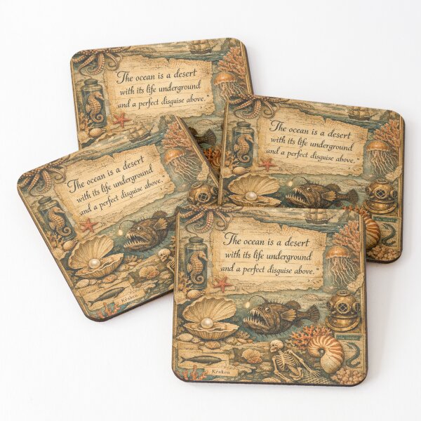 Item preview, Vintage Ocean Collage – Maritime Charm and Quote designed and sold by Mauswohn.