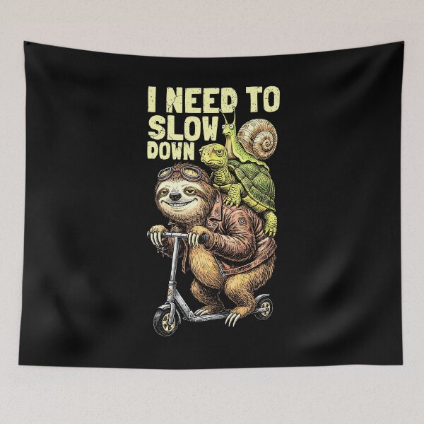Item preview, Sloth Turtle Snail Piggyback Funny Need To Slow Down Speed designed and sold by GrandeDuc.