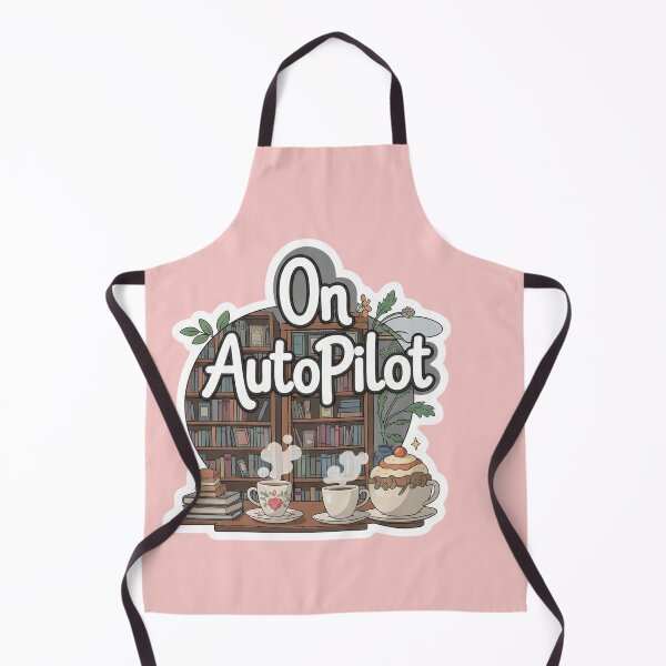 Item preview, On AutoPilot – Cozy Coffee & Book Illustration designed and sold by PixelVibe782.