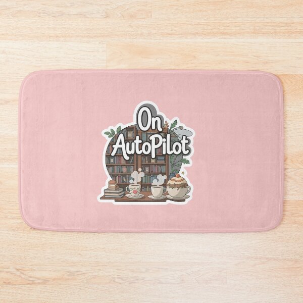 Item preview, On AutoPilot – Cozy Coffee & Book Illustration designed and sold by PixelVibe782.