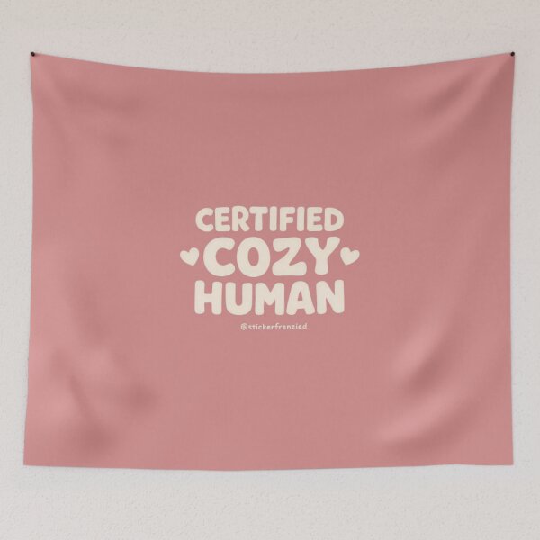 Item preview, "Certified Cozy Human – Cute Aesthetic Comfort Quote Design" designed and sold by StickerFrenzied.