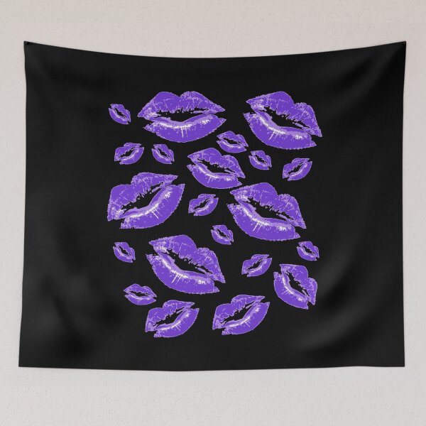 Item preview, Dark Blue Lip Print Flirtatious Fun designed and sold by taiche.