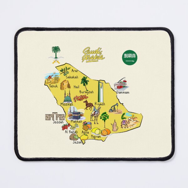 Item preview, Saudi Arabia Cultural Map - Heritage & Landmarks Illustrated designed and sold by mashmosh.