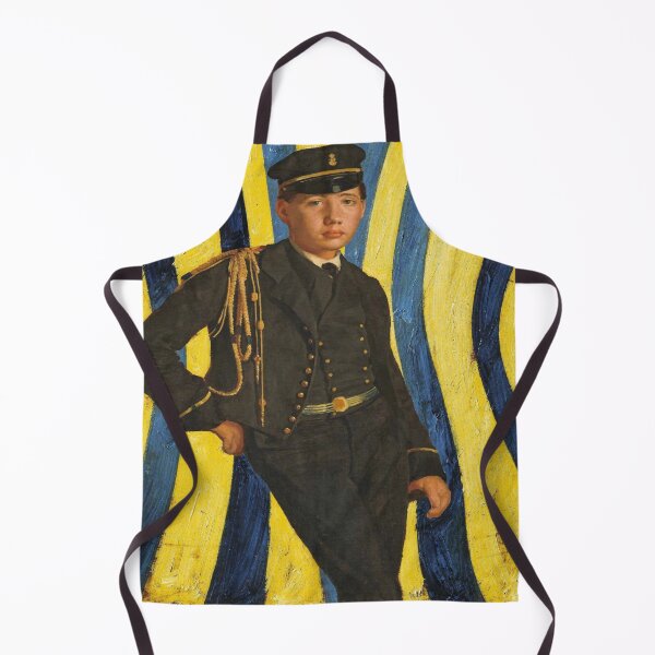 Item preview, Vintage Sailor Portrait with Bold Blue and Yellow Swirl Background designed and sold by Pickled Poppies .