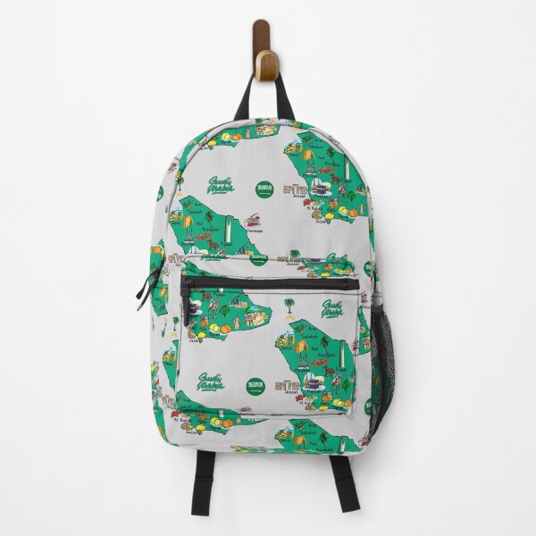 Item preview, Saudi Arabia Map, Icons & Landmarks Culture Art designed and sold by mashmosh.