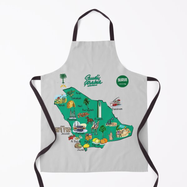 Item preview, Saudi Arabia Map, Icons & Landmarks Culture Art designed and sold by mashmosh.