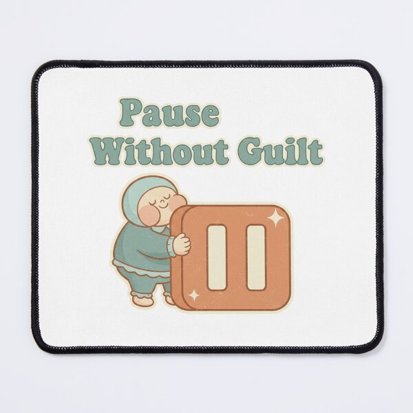 Item preview, Pause Without Guilt – Retro Anti Hustle Mental Health Art designed and sold by DIRTYSKETCHH.