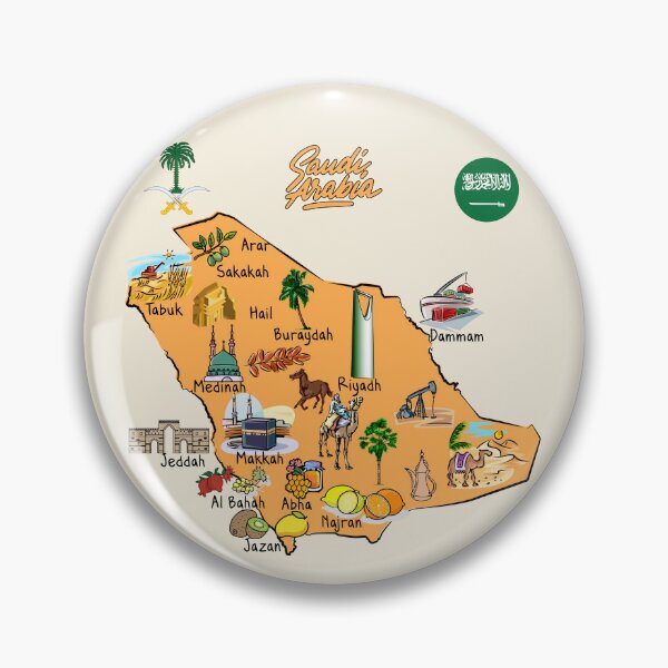 Item preview, Saudi Arabia Map, Landmarks & Traditions Art designed and sold by mashmosh.