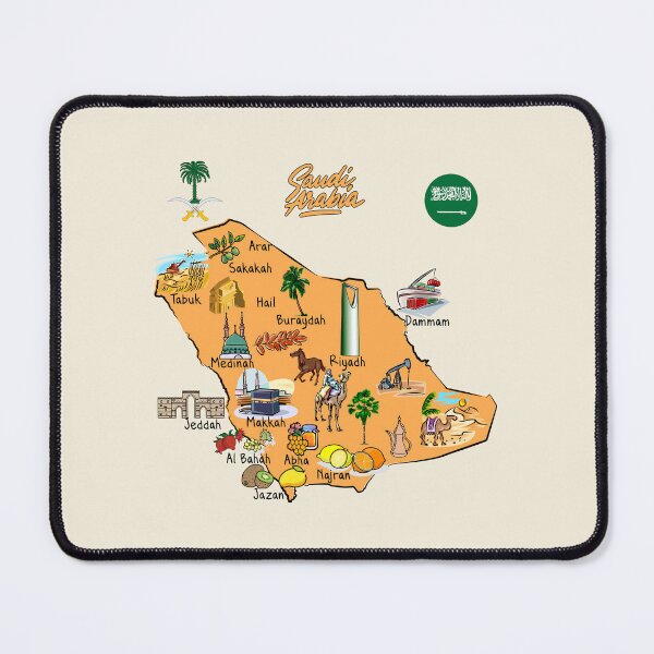 Item preview, Saudi Arabia Map, Landmarks & Traditions Art designed and sold by mashmosh.