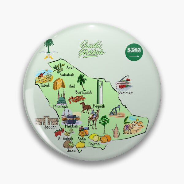 Item preview, Saudi Arabia Map, Culture & Landmarks Art designed and sold by mashmosh.
