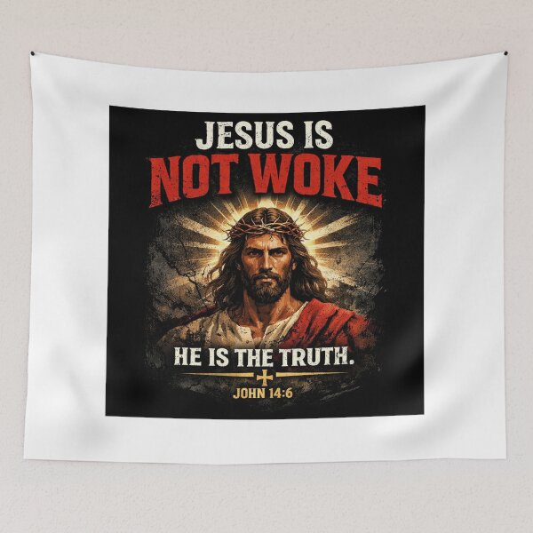 Item preview, JESUS IS NOT WOKE | JOHN 14:6 designed and sold by UnboundFull.