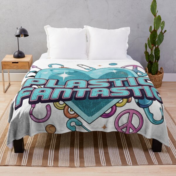 Item preview, Colorful retro design with heart, safety pins and "Plastic Fantastic". designed and sold by Rebel-Youth.