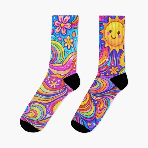 Item preview, Psychedelic Rainbow Swirl Sunshine – Groovy Colorful Trippy Pattern Art designed and sold by anandsiva2703.