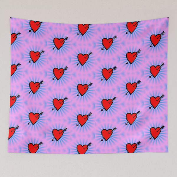Item preview, Red Heart Pattern in Pink and Blue Tones – Soft and Romantic Design designed and sold by AstronautMerch.