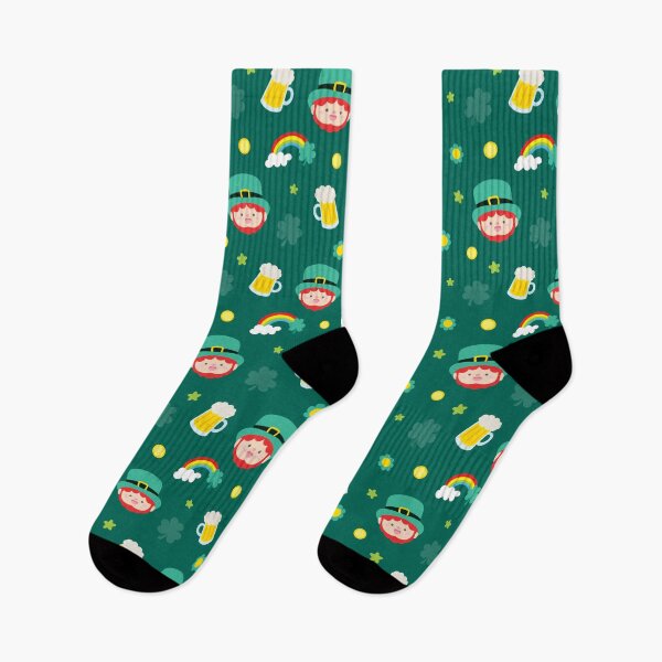 Item preview, Saint patricks day seamless pattern with cute leprechaun, beer and rainbow. designed and sold by nuchz.