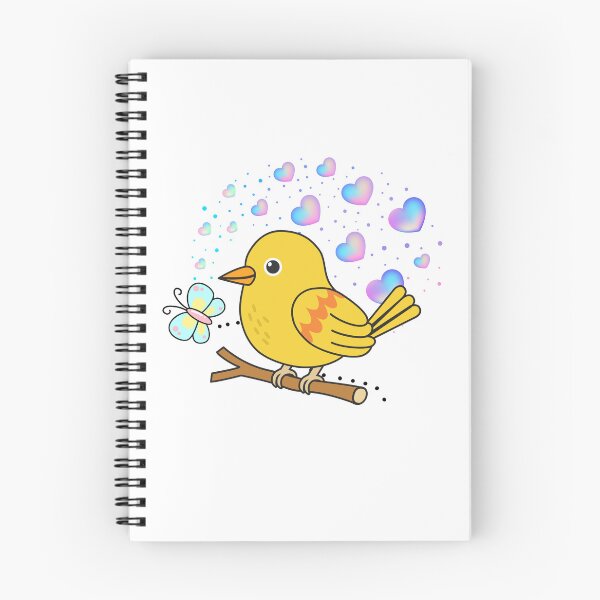 Item preview, Chirpy Yellow Bird - Cute Bird Chatting with Butterfly designed and sold by Love3Happy.