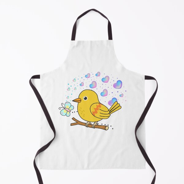 Item preview, Chirpy Yellow Bird - Cute Bird Chatting with Butterfly designed and sold by Love3Happy.