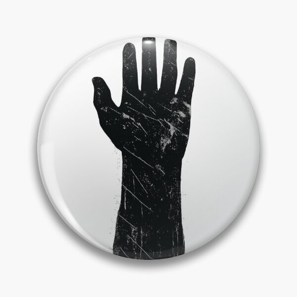Artikelvorschau, Eine markante schwarze Silhouette einer erhobenen Hand mit rauer, abgenutzter Textur vor einem reinweißen Hintergrund. Perfekt für Themen wie Einheit und Macht. entworfen und verkauft von Dejbar.