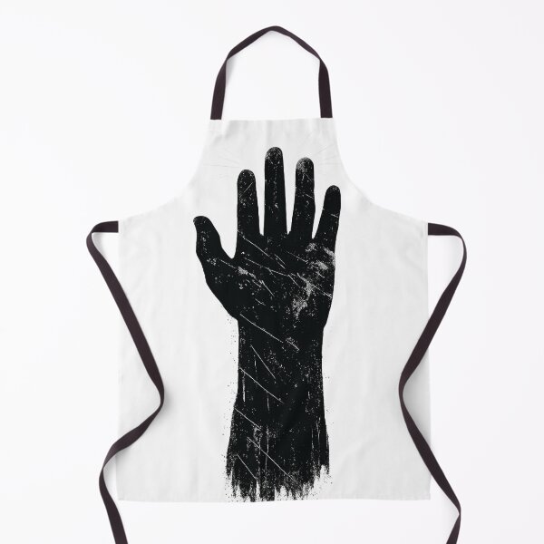 Item preview, A striking black silhouette of a raised hand with a gritty, distressed texture against a clean white background. Perfect for themes of unity, power, designed and sold by Dejbar.