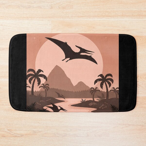 Item preview, Pterodactyls in Prehistoric Landscape Silhouette Art designed and sold by Bobkataaa.