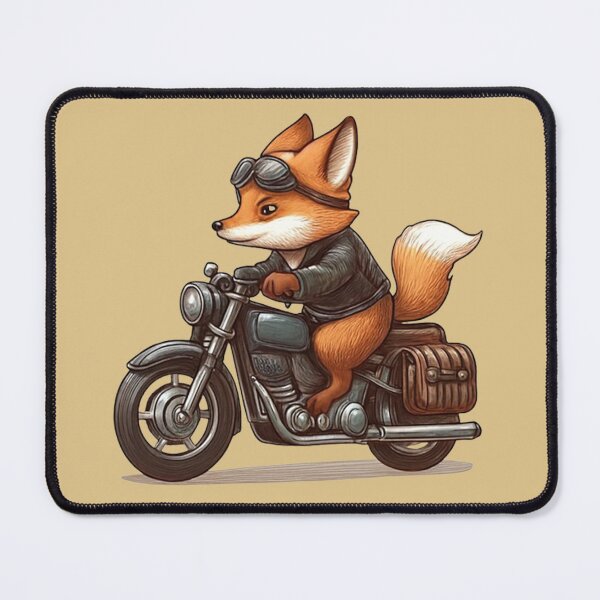 Item preview, “Cyberpunk Fox Rider – Neon Canyon Chase” designed and sold by Dogandesighn.