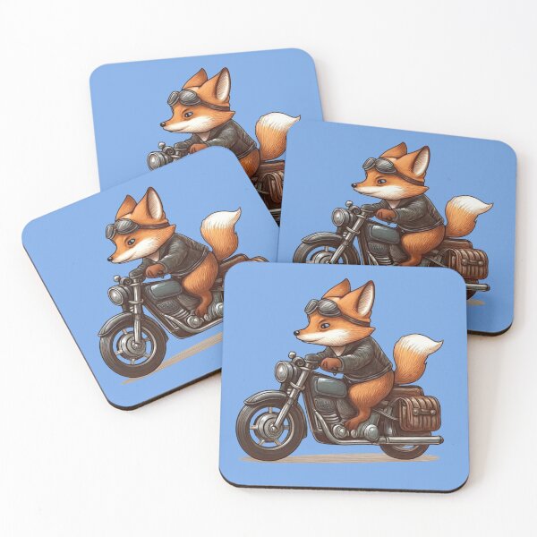 Item preview, “Cyberpunk Fox Rider – Neon Canyon Chase” designed and sold by Dogandesighn.