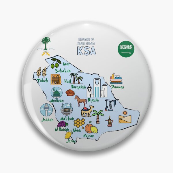 Item preview, Saudi Arabia Map Art, Landmarks & Culture Doodle designed and sold by mashmosh.