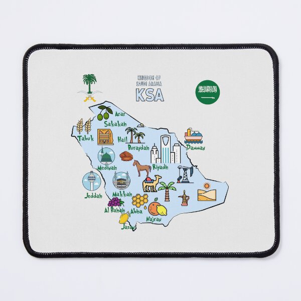 Item preview, Saudi Arabia Map Art, Landmarks & Culture Doodle designed and sold by mashmosh.