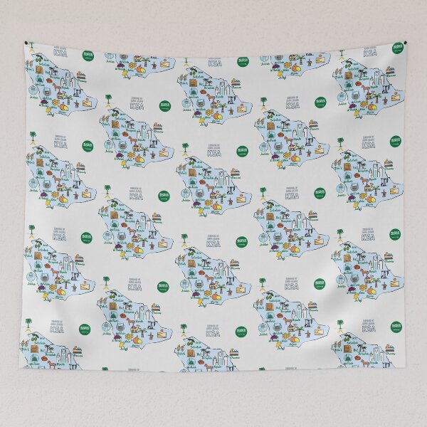 Item preview, Saudi Arabia Map Art, Landmarks & Culture Doodle designed and sold by mashmosh.