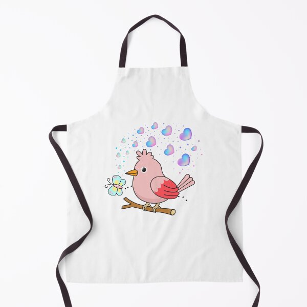Item preview, Pink Perch - Cute Bird with Hearts and Butterfly Friend designed and sold by Love3Happy.