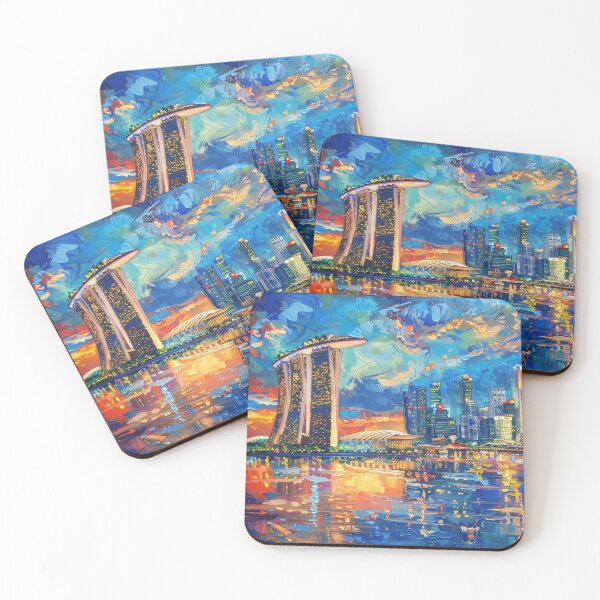 Item preview, Singapore Skyline – Marina Bay Dusk Glow designed and sold by SkylineVistas Designs.